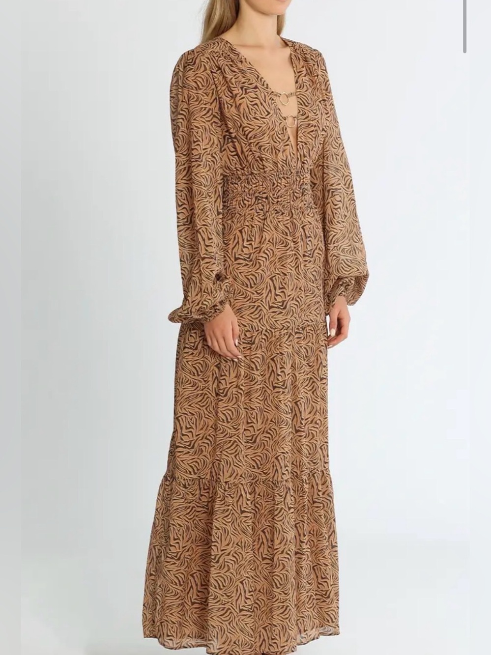 Charlie Holiday Whitney Animal Printed Maxi Dress, Size Small, New with Tags